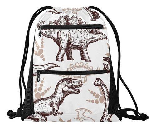 Ochila Deportiva Cordon Diseño Dinosaurio Animal Para Mujer