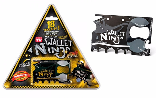 Ninja Wallet Tarjeta Acero 18 Herramientas En 1 Multifuncion