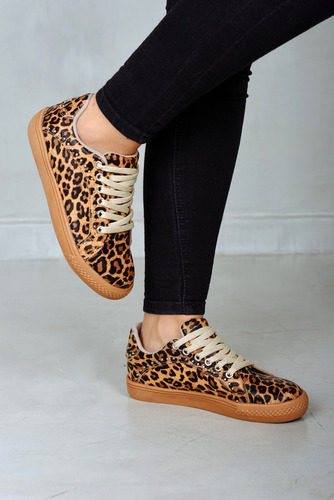 Zapatillas Mujer Urbanas Bajas Cuero Suela Goma Dua Lipa