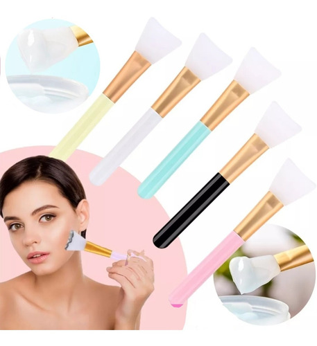 1 Pincel Facial De Silicona Para Aplicar Mascarillas Cremas 