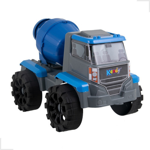 Brinquedo Caminhão Carrinho Infantil Carro Profissões Cor Azul Personagem Caminhão betoneira