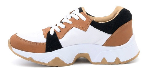 Imagen 3 de 6 de Zapatillas De Cuero Urbanas Base Plataforma Mujer
