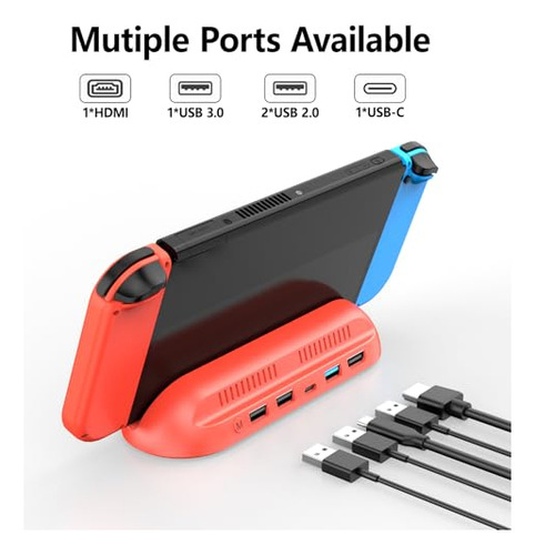 Pack 5 En 1 Docking Station Nintendo Switch Oled Usb C