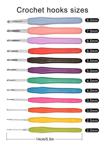 Set Crochet 39 Piezas Agujas Silicona Accesorios Tijera Kit