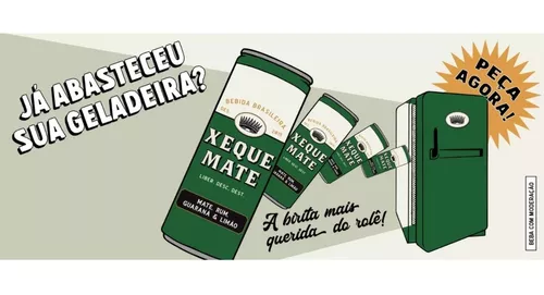 Kit 6 Latas Bebida Xeque Mate Draft Rum 355ml Saboroso Limão