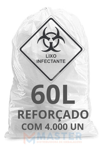 Saco De Lixo Infectante 60 Litros Pacote Com 4000 Unidades