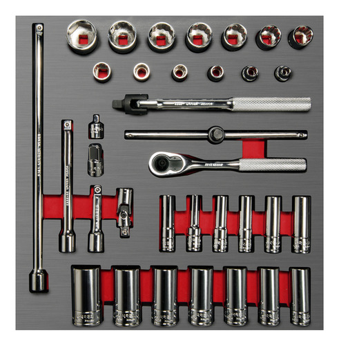 Dados Cortos Y Largos Y Accesorios Cuadro De 3/8 35pz Ch201l