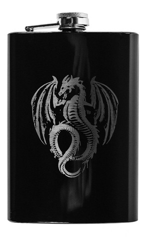 Termo Dragon Volador Vintage Negro 8oz L1