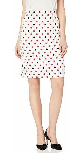 Falda De Crepé Estampada Para Mujer Nine West