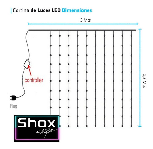 Imagen 3 de 10 de Cortina Bolitas Led Esferas Interconectables 280 Luces Shox