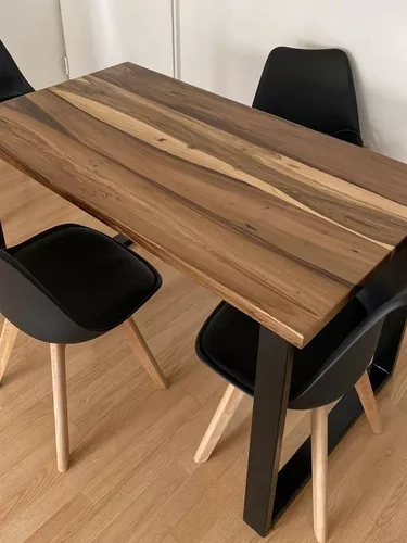 Mesa Malcom De Comedor Estilo Industrial Madera Dura Maciza