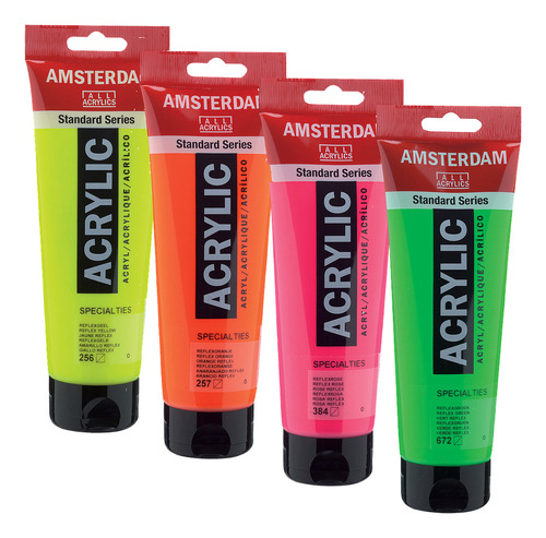 Acrilico Fluo Y Metalizado Amsterdam Pomo 120ml