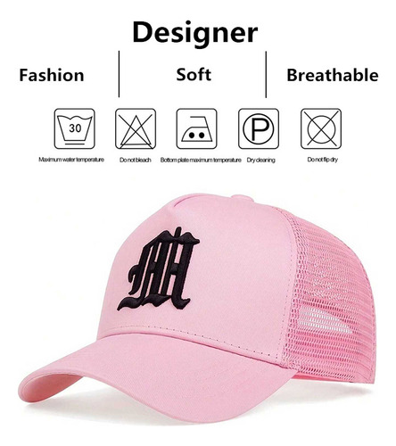 Gorra De Béisbol Unisex Con Letra M, Primavera, Net Hop, Mod