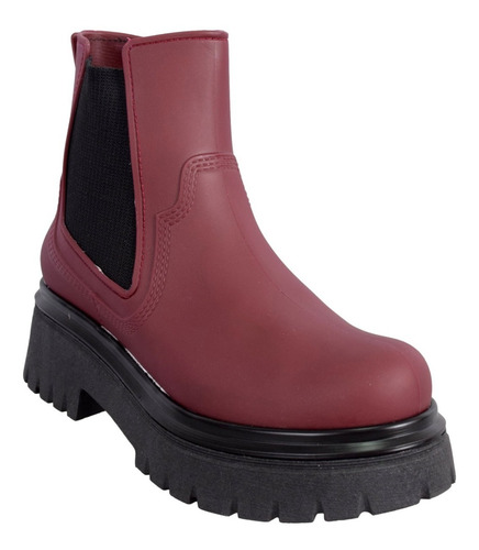 Bota De Lluvia Mujer/ Elásticos/ Caña Corta/ Taco Campus G07