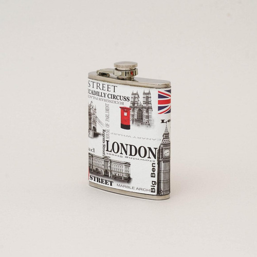 Petaca Con Diseño London 7 Oz / Runn