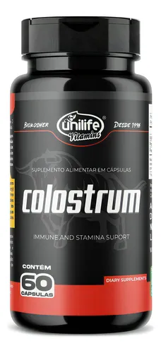 Suplemento bovino puro de calostro calostro Unilife 60 cápsulas sin sabor