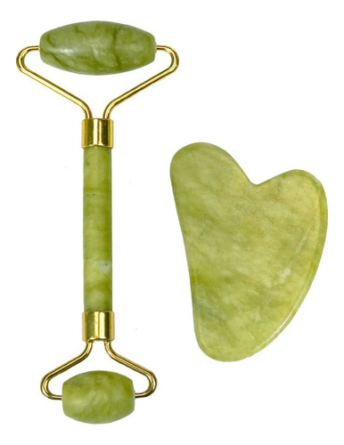 Set Gua Sha De Cuarzo Natural, Rodillo De Jade, Belleza Faci