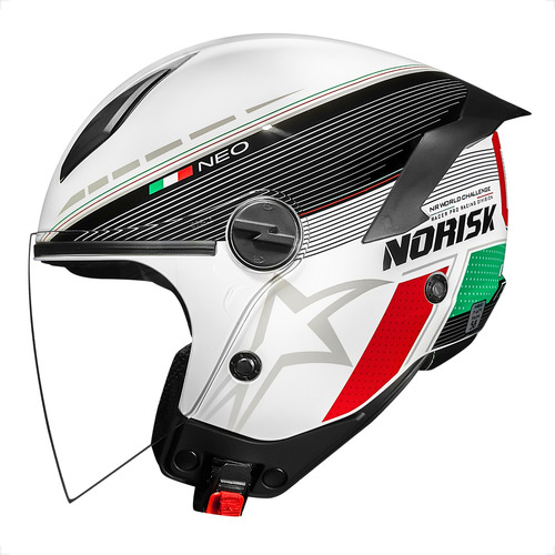 Capacete Norisk Neo Grand Prix Italy Branco-brilho Coquinho