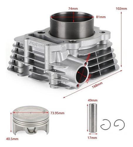 M Kit De Cilindro Pistón 74mm Para Yamaha Ybr 250 (1s4)