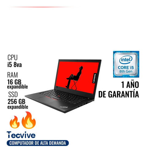 Portátil Lenovo Thinkpad T480 I5 8va-256ssd-16gb W11