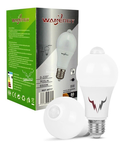 Foco Led 9w Con Sensor De Movimiento
