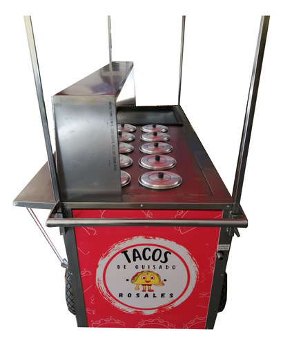 Carrito Para Tacos De Guisado Con Ollas De 2mts Gris Oscuro