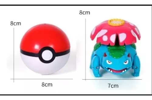 Pokemon Pokebola 8cm Pokeball Venusaur Brinquedo Vira Bola