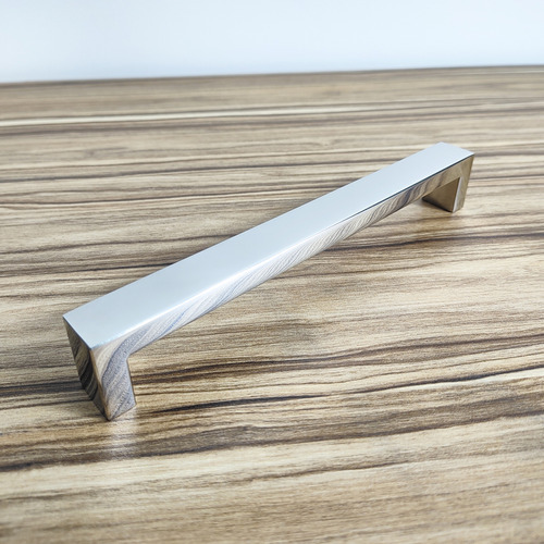 Puxador Porta Armário Móveis Gaveta Inox 392mm Abruzzo Cor Polido Brilhante