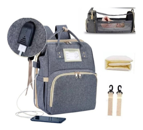 Imagen 1 de 10 de Bolso Pañalera Con Cambiador De Bebé Plegable