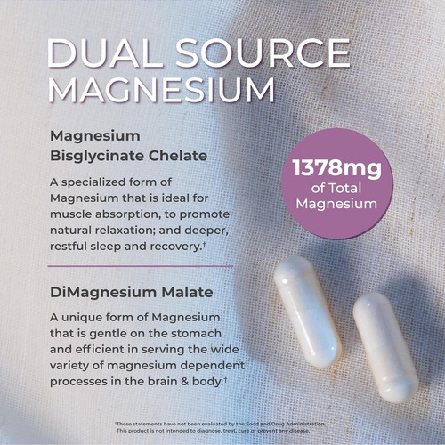 Un Sol Magnesium, 1378 Mg De Doble Fuente Bisglicinate Para