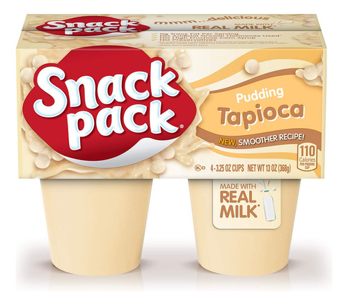 Snack Pack Tazas De Pudin Para Tartas, Tapioca, 13 Onzas (4