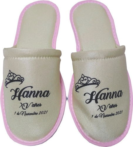 Pantuflas Personalizadas Boda Xv Años Bautizo Publicidad 126