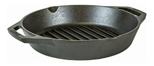 Lodge 10.25  Cast Iron Dual Handle Grill Pan, Black