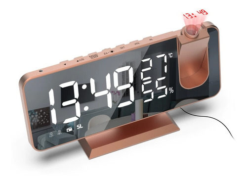 Reloj Despertador Digital Proyector-radiofm-t°/h%-2alarmas