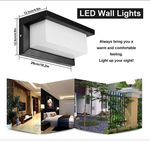 Lámparas De Pared Moderno Led Impermeable Luz Blanca