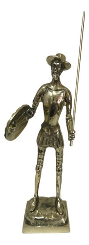 Dom Quixote Em Bronze Estatueta Espanha Miguel De Cervantes Cor Dourado-escuro