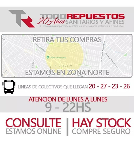 Repuesto De Tuerca De Ajuste Para Cartucho De Monocomando Fv