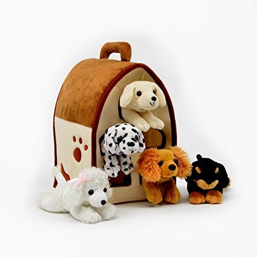 Peluches Casa Para Perros De Peluche: Cinco (5) Perros De Pe