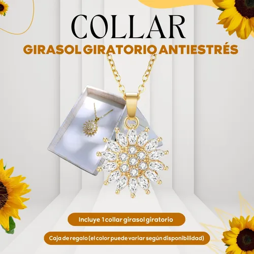 Cadena Girasol Giratorio Dije Joyeria Dama Accesorio Moda