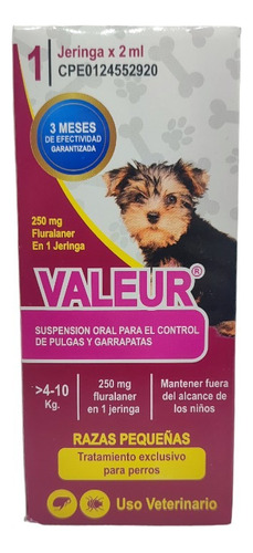 Kuss Valeur 4-10kg Suspension Oral Pulgas Y Garrapatas Perro