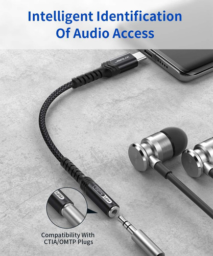 Adaptador Usb Tipo C A Conector De Auriculares Hembra De 3,5