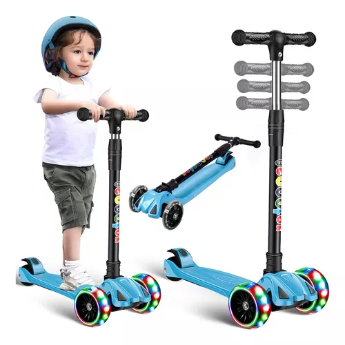 Patinete Niño con 3 Ruedas PU Led Luces Iluminadas para 3 a 12