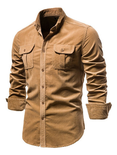 Camisa De Algodón De Pana For Hombre Camisa Casual Delgada