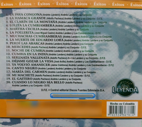 Andres Landero Una Leyenda Cd Discos Fuentes Remasterizado (Usado)