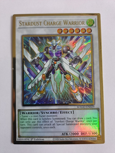 Stardust Charge Warrior Mago-en029 Gold Rare Yugioh 