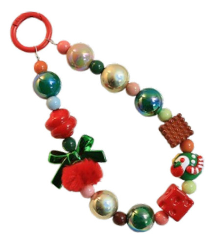 Llavero Con Cuentas Navideñas, Bonito Adorno Arco Verde