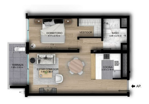 Imagen 3 de 13 de Venta - Apartamento 1 Dormitorio - Villa Biarritz