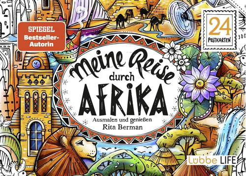Meine Reise Durch Afrika: Ausmalen Und Genießen. 24 Postkart