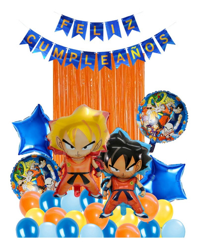 Decoración Paquete Globo Feliz Cumpleaños Dragón Ball Z Goku | Envío gratis Decoración Paquete Globo Feliz Cumpleaños Dragón Ball Z Goku | Envío gratis