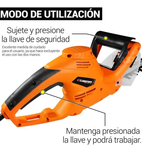 Imagen 6 de 10 de Cortacerco Eléctrico Lusqtoff 550w 51cm Podadora Jardín Col